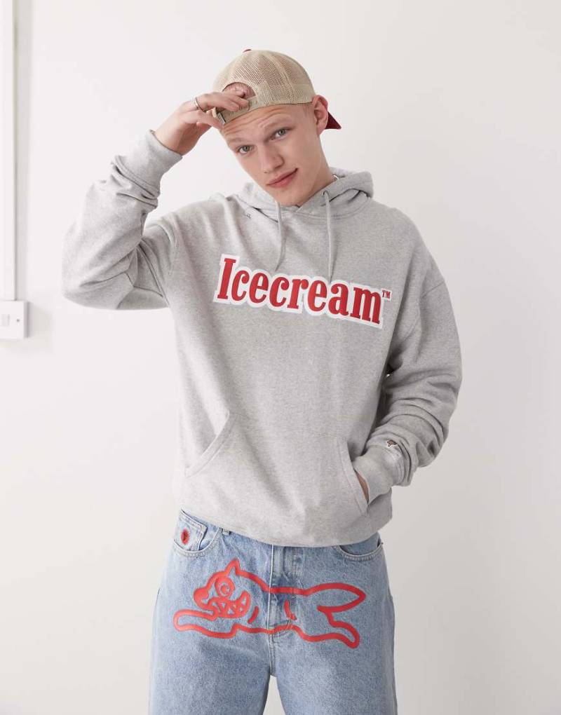 ICECREAM - Kapuzenpullover in Grau mit Logo von ICECREAM
