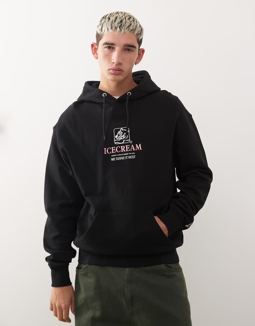 ICECREAM - Kapuzenpullover mit „We serve it best"-Textprint-Schwarz ICECREAM - Kapuzenpullover mit „We serve it best"-Textprint-Schwarz von ICECREAM