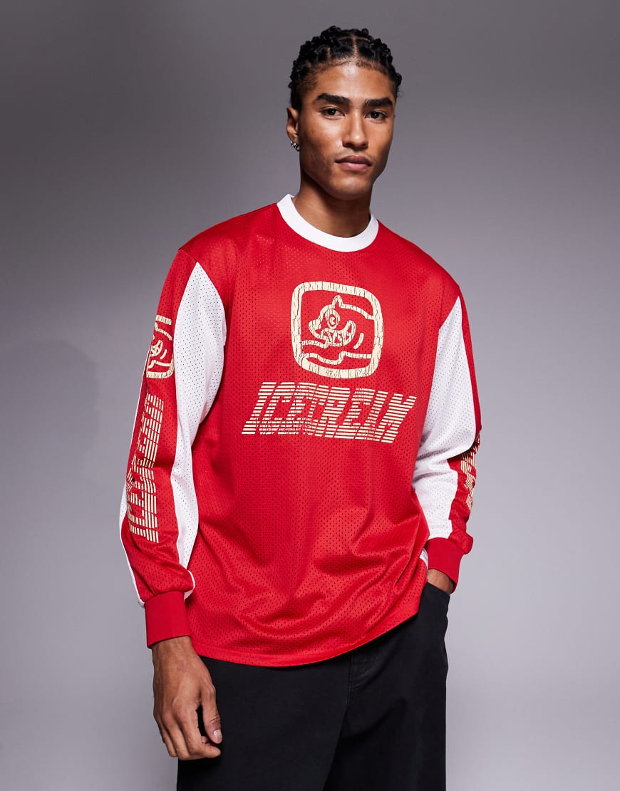 ICECREAM - Racing Moto - Langärmliges Oberteil aus Jersey in Rot und Weiß von ICECREAM