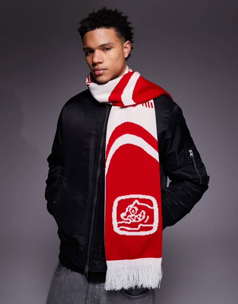 ICECREAM - Racing - Strickschal in Weiß und Rot von ICECREAM