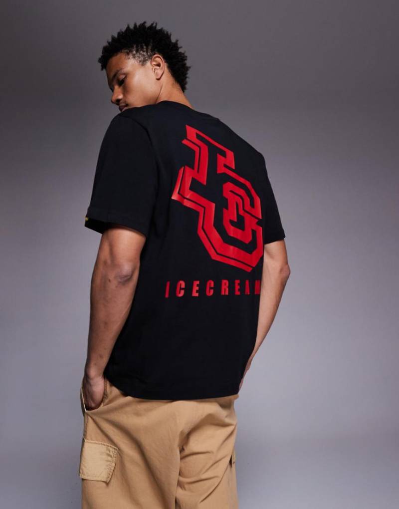 ICECREAM - Schweres T-Shirt in Schwarz mit Logoprint auf dem Rücken von ICECREAM