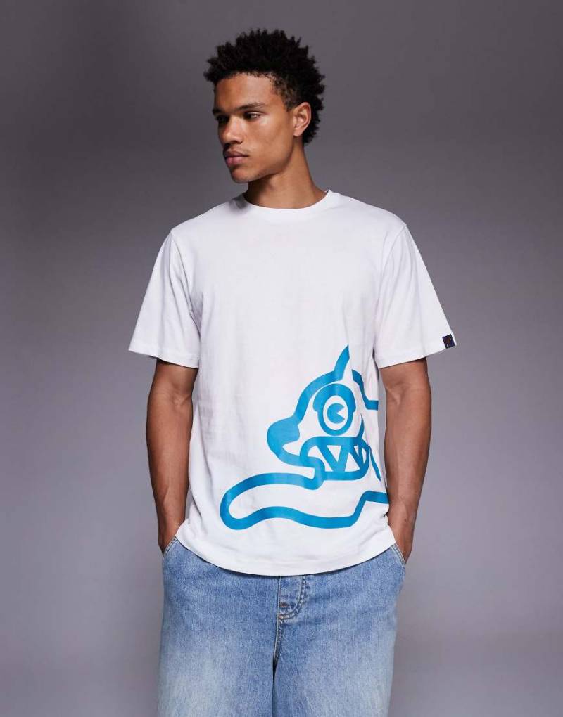 ICECREAM - Schweres T-Shirt in Weiß mit „Running Dog"-Print von ICECREAM