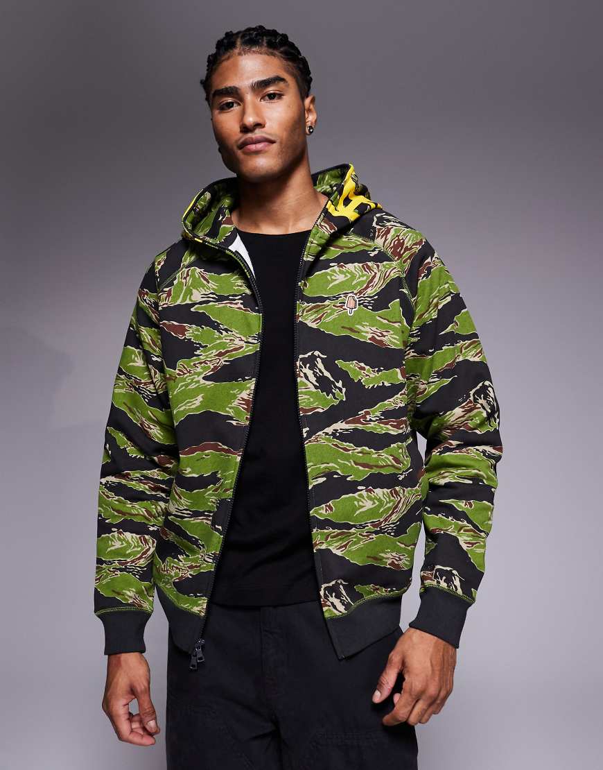 ICECREAM - Smile - Kapuzenjacke mit Tigerstreifen, Military-Muster und Reißverschluss-Bunt von ICECREAM