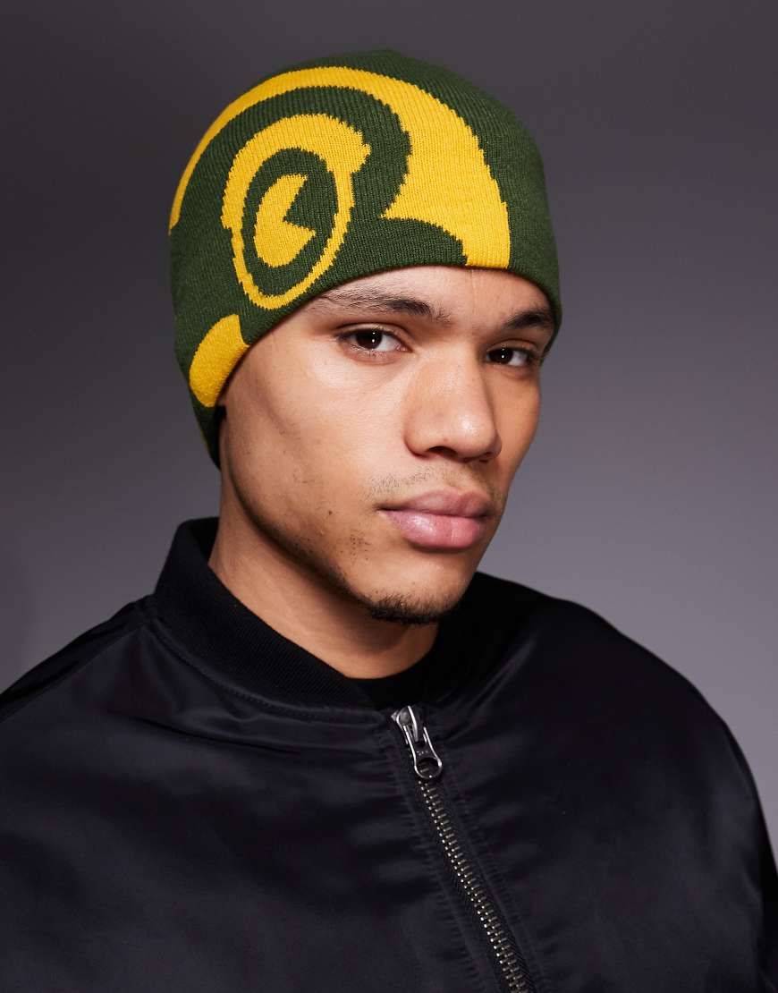 ICECREAM - Smile -Strickmütze in Grün und Gelb von ICECREAM