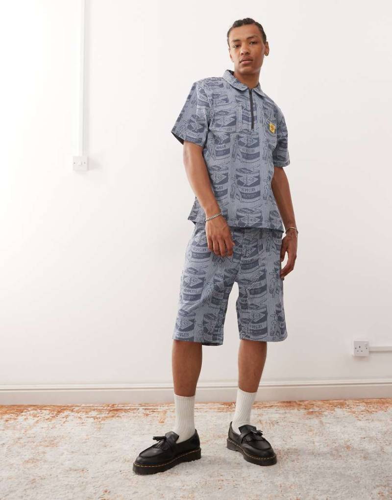 ICECREAM - Supplies Work - Gemusterte Shorts in Blau, Kombiteil von ICECREAM