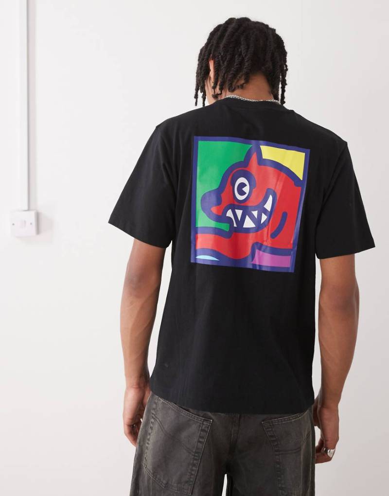 ICECREAM - T-Shirt in Schwarz mit „Running Dog"-Popart-Motiv von ICECREAM
