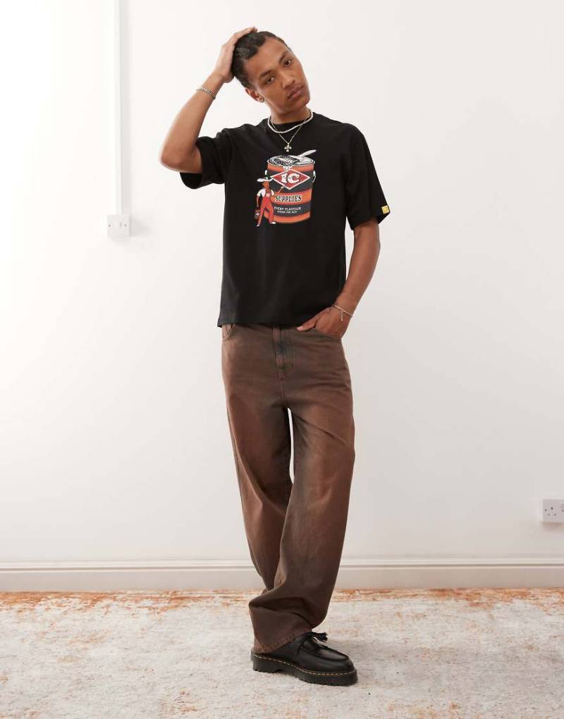 ICECREAM - T-Shirt in Schwarz mit Supplies-Work-Print von ICECREAM