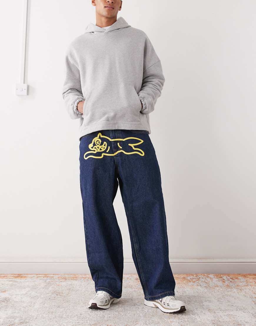 ICECREAM - Triple Scoop Running Dog - Locker geschnittene Jeans in dunkelblauer Waschung von ICECREAM