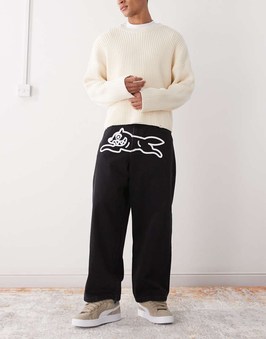 ICECREAM - Triple Scoop Running Dog - Loose Fit Denim-Jeans in Schwarz von ICECREAM