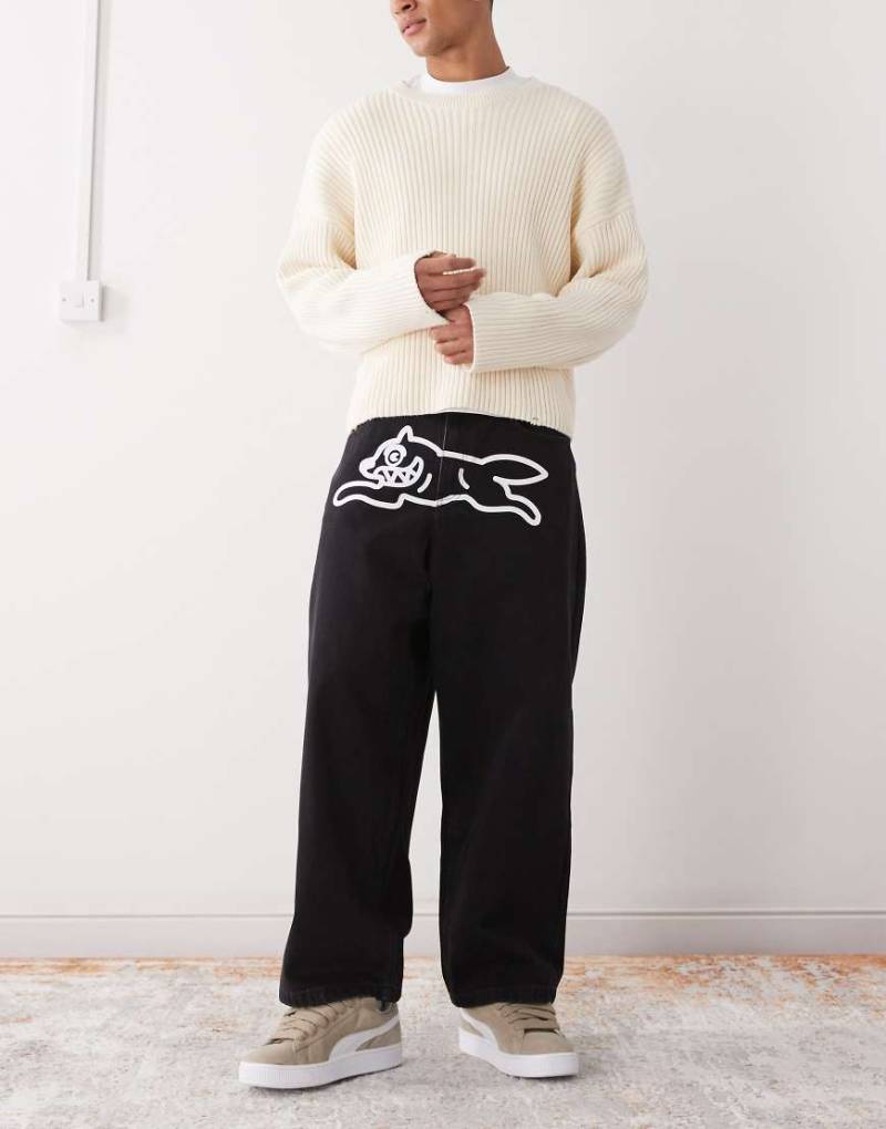 ICECREAM - Triple Scoop Running Dog - Loose Fit Denim-Jeans in Schwarz von ICECREAM