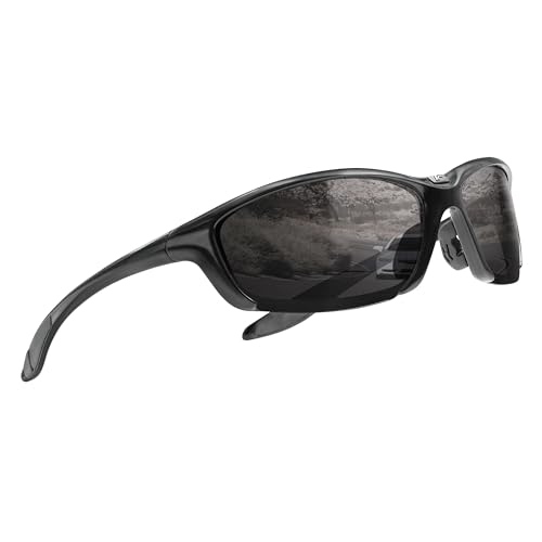 ICECUBE Sportech Sonnenbrille für Damen und Herren, polarisierter UV400-Schutz, leichter Rahmen, Sport-Sonnenbrille für Baseball, Golf, Jagd (Mat.BLK/Grey) von ICECUBE