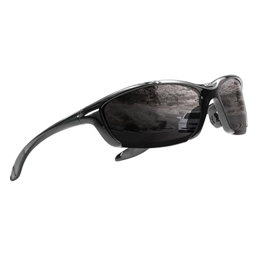 ICECUBE Sportech Sonnenbrille für Damen und Herren, polarisierter UV400-Schutz, leichter Rahmen, Sport-Sonnenbrille für Baseball, Golf, Laufen (S.BLK/Grey) von ICECUBE