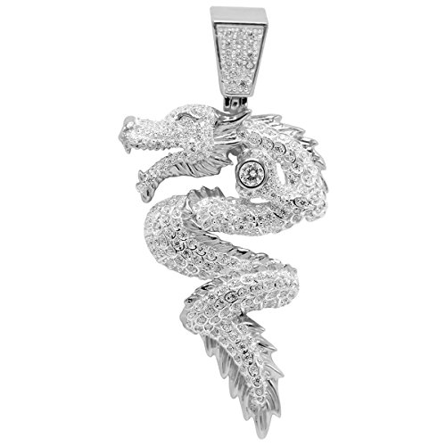 .iced-out. 925 Sterling Silber Micro Pave Anhänger - DRAGON von .iced-out.