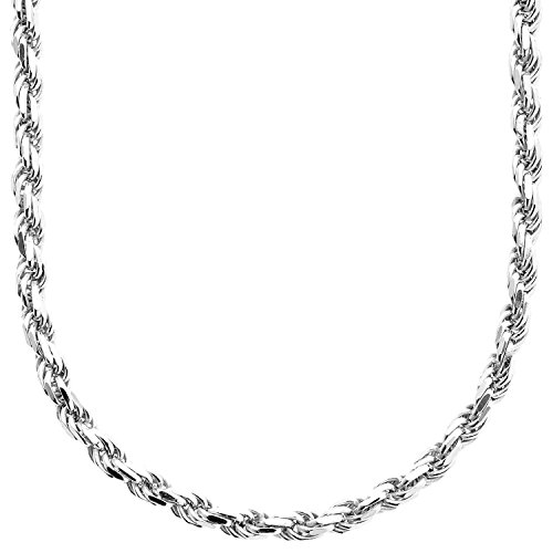 .iced-out. Sterling 925er Silber Bling Kordelkette - Rope DC 4mm - 60cm von .iced-out.