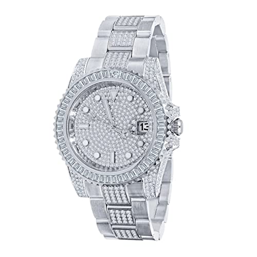 .iced-out. Zirkonia Edelstahl Uhr - Silber von .iced-out.