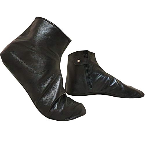 ICEHOF Ledersocken mit Reißverschluss - Aus echtem Ziegenleder - Hält warm, qualitativ, wasserdicht - Fermuarli Mest Masd Mesd Mast Khuff Gebetssocken Wudu Corap Mesh Fermarli (42) von ICEHOF