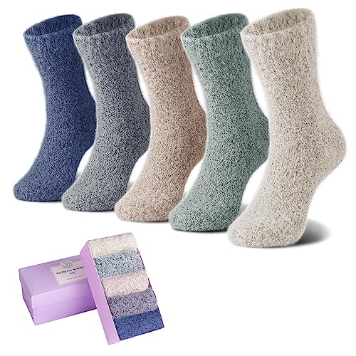 ICEIVY Flauschige Kuschel Geschenk Socken für Damen Warme Winter Bettsocken Dicke Haussocken 35-42 Mit Schachtel von ICEIVY