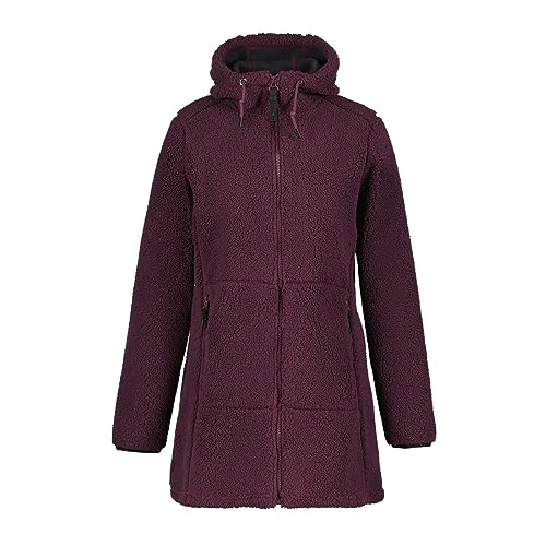 ICEPEAK Agra Fleecejacke für Damen mit verschließbaren Taschen und einer Kapuze, Farbe:Weinrot, Größe:M von ICEPEAK