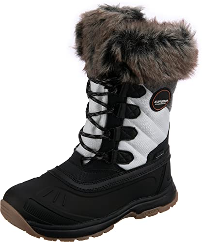 ICEPEAK Damen Snowboots Ansina schwarz/weiß/braun 41 von ICEPEAK