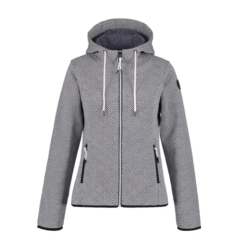 ICEPEAK Auen Midlayer für Damen mit Kapuze mit verschließbaren Taschen und Kapuze, Farbe:Dunkelblau, Größe:M von ICEPEAK