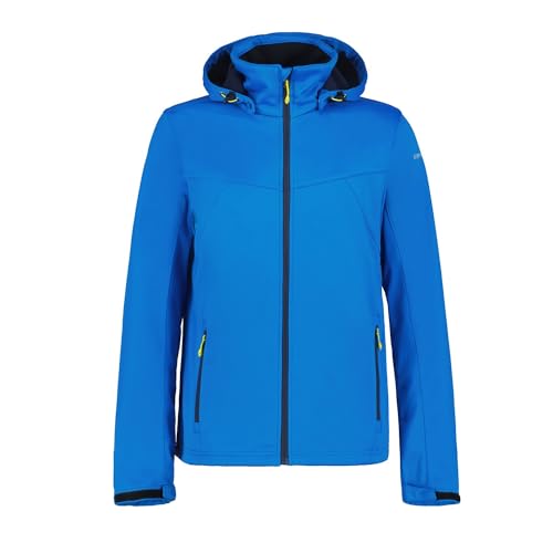 ICEPEAK Biggs Softshelljacke | Übergangsjacke für Herren mit Abnehmbarer Kapuze, Farbe:Blau, Größe:52 von ICEPEAK