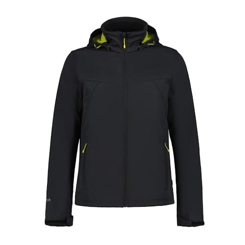 ICEPEAK Biggs Softshelljacke | Übergangsjacke für Herren mit abnehmbarer Kapuze, Farbe:Schwarz, Größe:50 von ICEPEAK