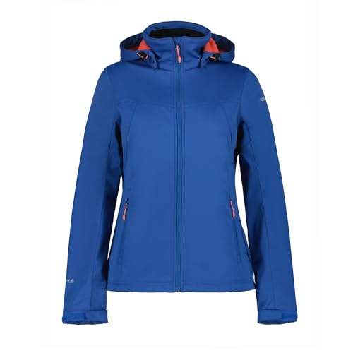 ICEPEAK Boise Softshelljacke | Übergangsjacke für Damen leicht Wasserabweisend, Farbe:Blau, Größe:40 von ICEPEAK