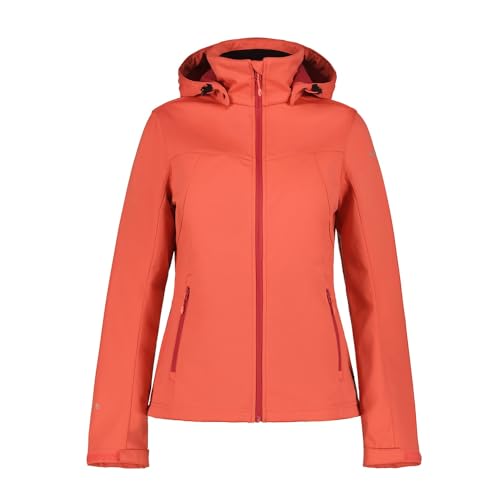 ICEPEAK Boise Softshelljacke | Übergangsjacke für Damen leicht Wasserabweisend, Farbe:Koralle, Größe:46 von ICEPEAK