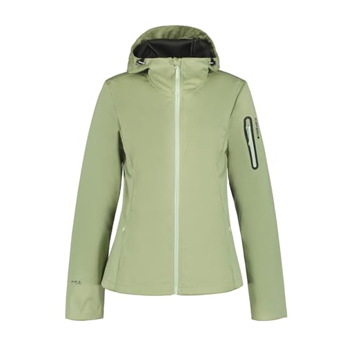 ICEPEAK Bridgewater Softshelljacke Damen mit Kapuze, Farbe:Oliv, Größe:42 von Icepeak