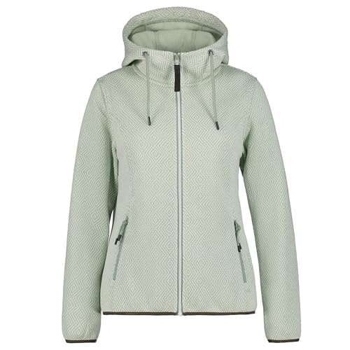 ICEPEAK Damen Plus Size Fleecejacke mit Kapuze Adrian blattgrün - 3XL von ICEPEAK