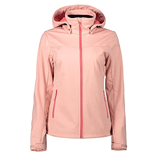 ICEPEAK Damen Softshelljacke Outdoorjacke Regenjacke Boise 5-54 974 694, Farbe:Rosa, Größe:36, Artikel:-610 Rose von ICEPEAK