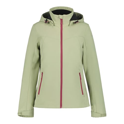 ICEPEAK Damen Softshelljacke Outdoorjacke Wanderjacke Brenham, Farbe:Grün, Artikel:-527 Green, Größe:42 von ICEPEAK