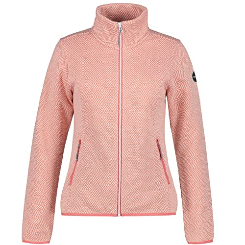 ICEPEAK Damen Strickfleecejacke mit Stehkragen AIKES korallenrot orange - XL von ICEPEAK