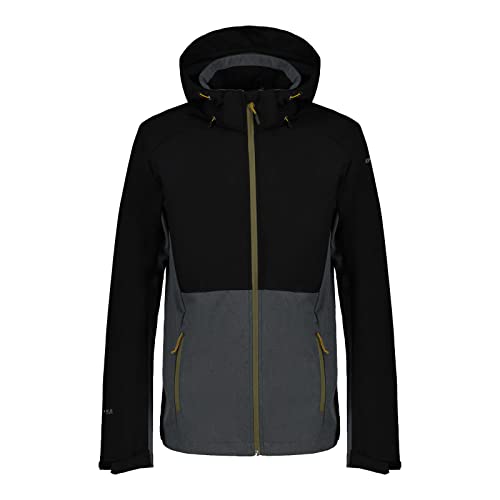 ICEPEAK Herren Softshelljacke Outdoorjacke Wanderjacke Regenjacke Buxton A.W.S., Farbe:Schwarz, Größe:52, Artikel:-990 Black von ICEPEAK