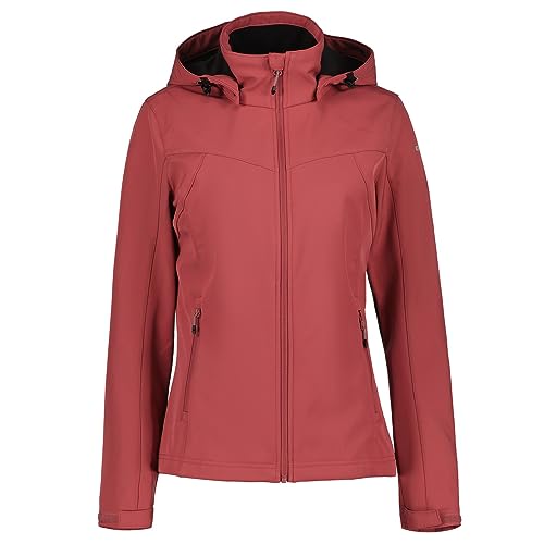 ICEPEAK Softshelljacke Brenham für Damen mit Kapuze, Farbe:Koralle, Größe:36 von ICEPEAK