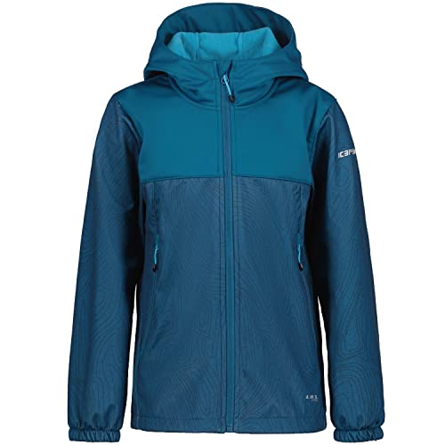 ICEPEAK Softshelljacke Kinder Kingwood Jr mit Kapuze, Farbe:Blau, Kinder Größen:140 von ICEPEAK