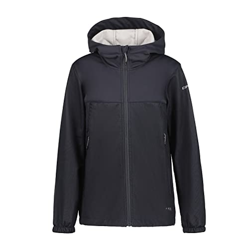 ICEPEAK Softshelljacke Kinder Kingwood Jr mit Kapuze, Farbe:Schwarz, Kinder Größen:152 von ICEPEAK