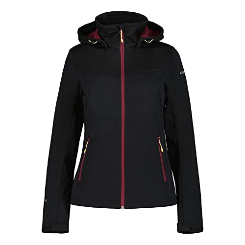 ICEPEAK Softshelljacke für Damen leicht Wasserabweisend Boise, Farbe:Schwarz, Größe:36 von ICEPEAK