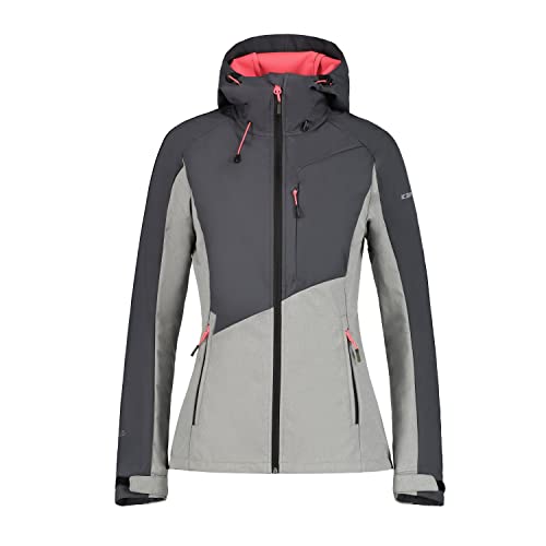 ICEPEAK Softshelljacke für Damen leicht Wasserabweisend Bradenton, Farbe:Grau, Größe:38 von ICEPEAK