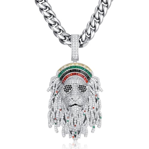 ICETOP LUXE Sparkle Great Mr. Lion Großer Anhänger mit 50,8 cm kubanischer Gliederkette für Herren, 18 Karat Beschichtung, Iced Out Bling CZ Diamant-Halskette, Hip-Hop-Charm-Schmuck, Rapper-Stil ICETOP LUXE Sparkle Great Mr. Lion Großer Anhänger mit 50,8 cm kubanischer Gliederkette für Herren, 18 Karat Beschichtung, Iced Out Bling CZ Diamant-Halskette, Hip-Hop-Charm-Schmuck, Rapper-Stil von ICETOP LUXE