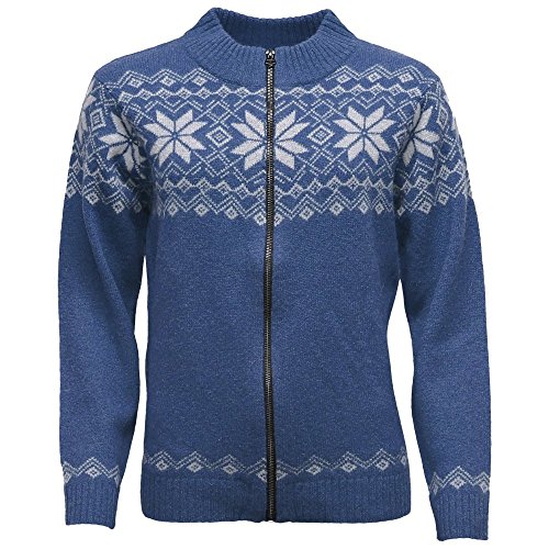 ICEWEAR Damen-Nótt-Strickjacke aus Angora-Wolle | Pullover mit Stehkragen und Reißverschluss | Winter und Sport | nordisch inspiriertes Sternenmuster von ICEWEAR