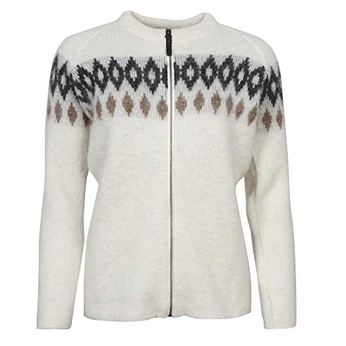 ICEWEAR Damenpullover Hildur aus 100% Wolle | mit einem nordisch inspirierten traditionellen Lopapeysa-Strickmuster | mit durchlaufendem Reißverschluss | Entworfen in Island von ICEWEAR