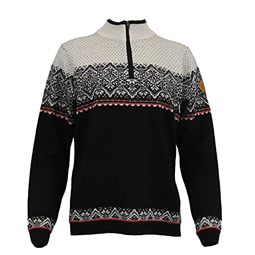 ICEWEAR Gerðe feiner Merino-Damenpullover mit halbem Reißverschluss (schwarz, L) von ICEWEAR