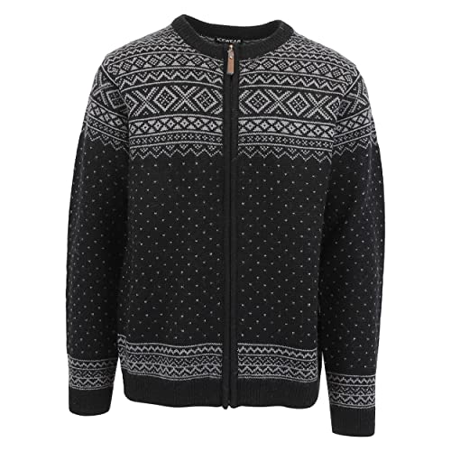 ICEWEAR Hákon Herrenstrickjacke aus Merinowolle mit Reißverschluss (schwarz, L) von ICEWEAR