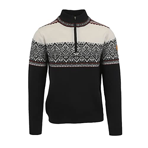 ICEWEAR Hamar feiner Herrenpullover aus Merinowolle mit halblangem Reißverschluss (schwarz, L) von ICEWEAR