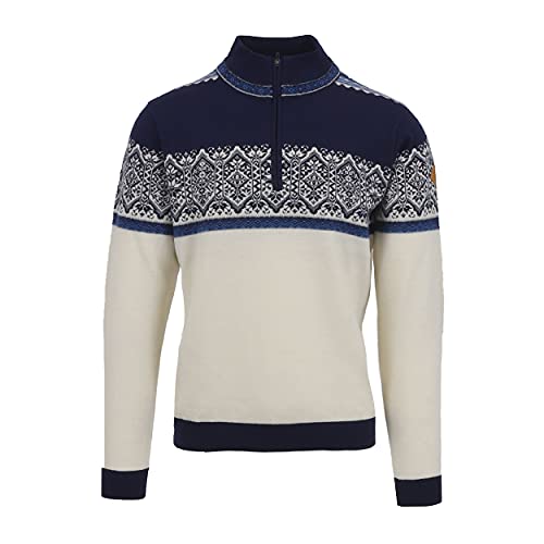 ICEWEAR Hamar feiner Herrenpullover aus Merinowolle mit halblangem Reißverschluss (weiß, L) von ICEWEAR