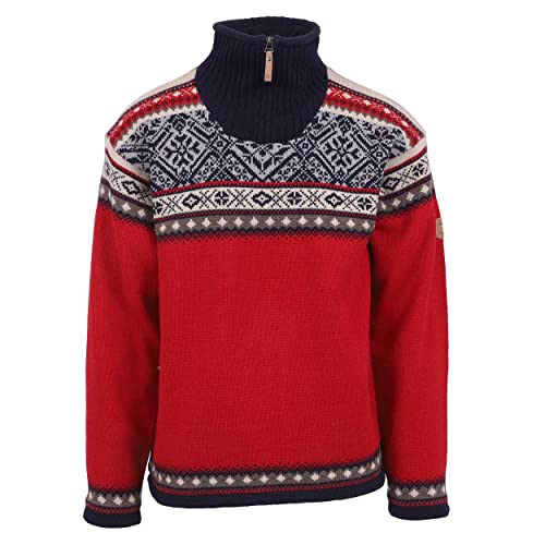 ICEWEAR Herren-Bergen-Norwegerpullover aus 100% Kammgarnwolle, gefüttert mit Wind Cutter-Material | nordisch inspiriertes Strickmuster| in Zwei Farbgebungen | entworfen in Island von ICEWEAR