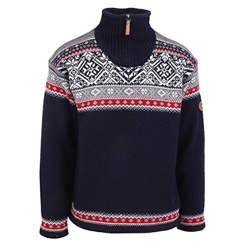 ICEWEAR Herren-Bergen-Norwegerpullover aus 100% Kammgarnwolle, gefüttert mit Wind Cutter-Material | nordisch inspiriertes Strickmuster| in Zwei Farbgebungen | entworfen in Island von ICEWEAR