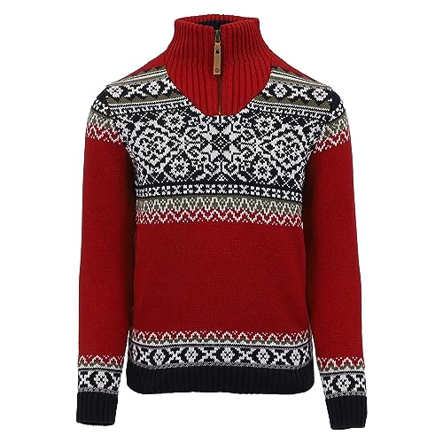 ICEWEAR Oslo Kinderpullover mit norwegischen Mustern (Rot, 7-8 Jahre) von ICEWEAR