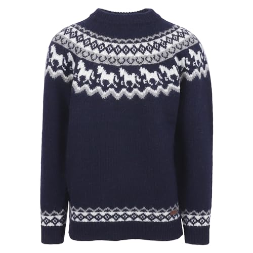 ICEWEAR Sleipnir Wollpullover mit Pferdemuster (Dunkelblau, M) von ICEWEAR